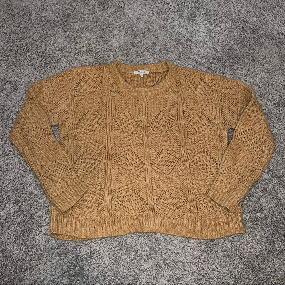 Madewell Tan Beige Brown Alpaca Knit Charley Pullover Sweater M Medium